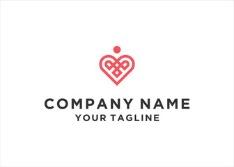 love heart logo design vector illustration