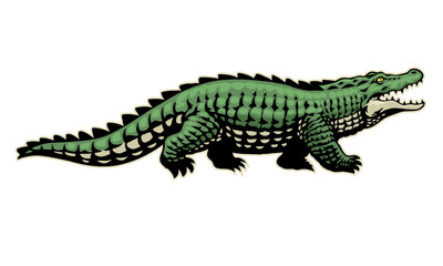 Angry Crocodile in Hand Drawing Style