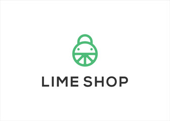 lime shop logo design vector template