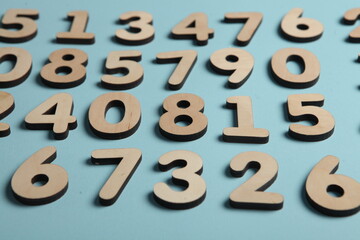 Background of numbers. from zero to nine. Numbers texture. Finance data concept. Mathematic. Seamless pattern with numbers. financial crisis concept. Business success.
