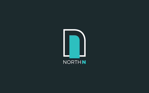 Letter N logo formed north direction 
