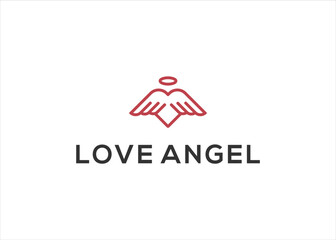 love angel logo design vector illustration