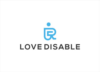 Obraz na płótnie Canvas Love Disabled Logo design Vector Illustration