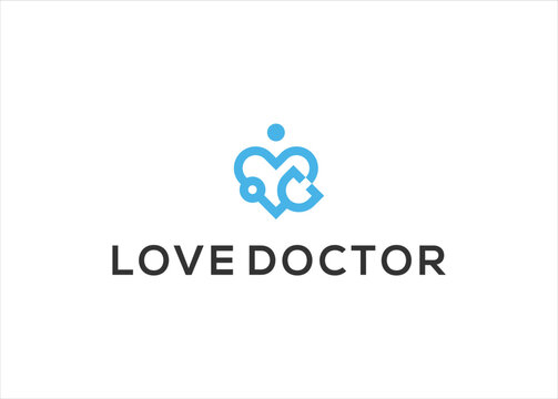 love doctor logo design vector template