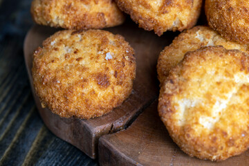 Delicious cookies with coconut on the table
