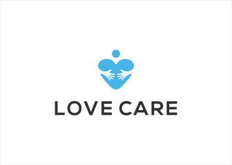 love care logo design vector template