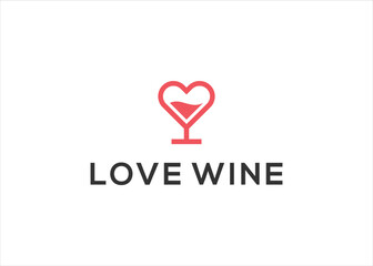 love wine logo design vector illustration