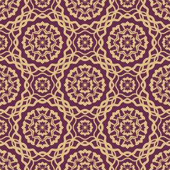 Seamless oriental luxurious vector damask pattern in Ottoman Style with Islamic stylized flower motifs. Use for fabric prints, weaving, knitting, home decoration, fashion design and bedding.