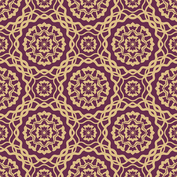 Seamless oriental luxurious vector damask pattern in Ottoman Style with Islamic stylized flower motifs. Use for fabric prints, weaving, knitting, home decoration, fashion design and bedding.