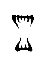 Dents de monstre en noir travaillé graphiquement pour être expressif avoir de l'originalité.