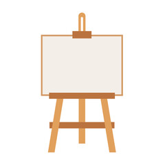 wooden easel with blank canvas vector illustration Flat design style Clipart