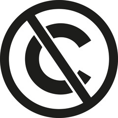 Copyright barr&eacute; picto symbole domaine public