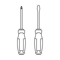 screwdrivers icon outline. screwdrivers logo. An illustration of screwdrivers. Perfect use for icon, logo, web, pattern, design, etc. - obrazy, fototapety, plakaty