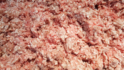 raw minced meat, ground pork, pork chops sold in department stores