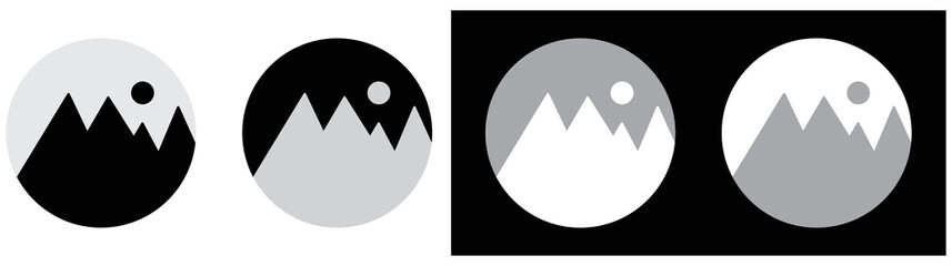 gallery icon set. silhouette style sign symbol, vector illustration