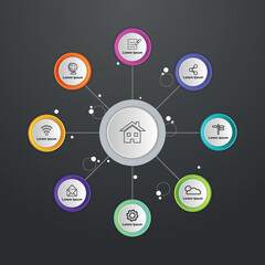 Business Vector infographic template concept with 8 options