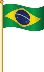 Flag of Brazil,Brazil flag Golden waving isolated vector illustration eps10.