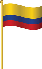 Flag of Colombian,Colombian flag Golden waving isolated vector illustration eps10.