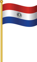 Flag of Paraguay,Paraguay flag Golden waving isolated vector illustration eps10.