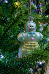 Christmas decorations during the holidays. Christmas atmosphere. Beautiful decorations. 
Christmas ornaments