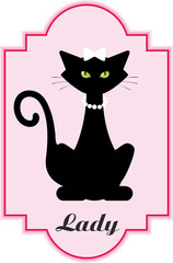 Cat WC label Lady