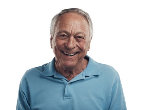 PNG Shot of a man happily smiling at the camera in a studio