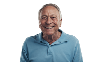PNG Shot of a man happily smiling at the camera in a studio.
