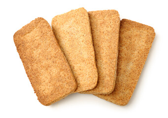Cookies made of whole grain cereals on a white background 