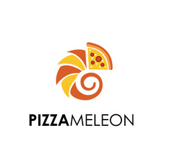 pizza chameleon logo design concept