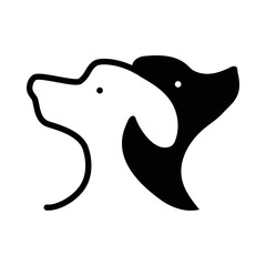 Double Head Dog with Negative Space