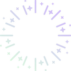 円形のフレーム　キラキラした線　グラデーション　青