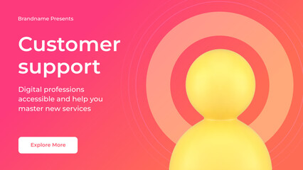 Call center online technical customer support help consult advice service social media banner 3d icon vector illustration. Internet client assistance cyberspace virtual hotline helpline communication