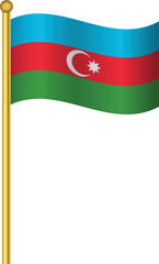 Flag of Azerbaijan,Azerbaijan flag Golden waving isolated vector illustration eps10.