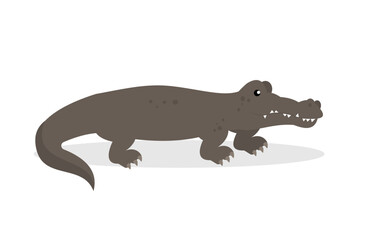 Swamp crocodile - illustration, cartoon, vector