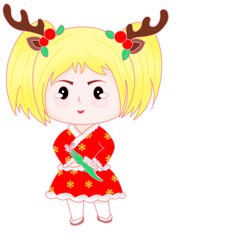little girl in Christmas