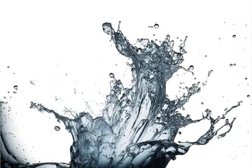 Blue water splash isolated on white background, water splash