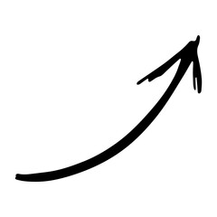 Hand drawn ink arrow illustration in sketch style. Business doodle clipart. Single element for design