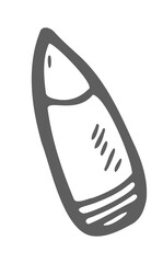 Bullet. Doodle style icon. War Police concept
