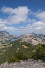 Binimorat valley and Puig Major on the foreground, Three Thousand Route, (Tres Mils), Fornalutx, Majorca, Balearic Islands, Spain