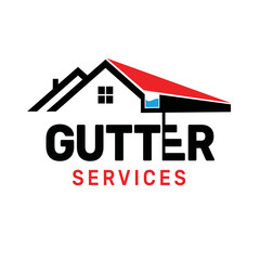 Gutter Roofing service logo design template vector illustration