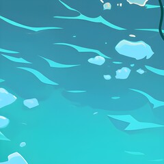 Sea water cartoon background. Generative AI.