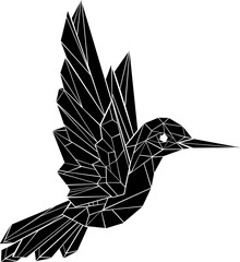 Black Polygonal Hummingbird