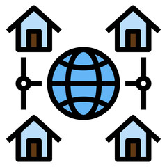 global filled outline icon