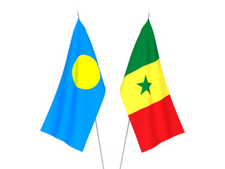 Palau and Republic of Senegal flags