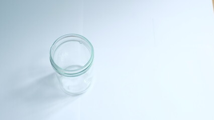 Empty jar isolated on white background