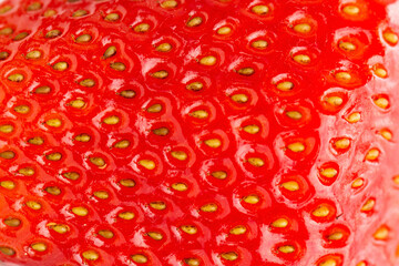 Ripe red strawberries. Strawberry background. Fresh organic red ripe Strawberry fruit background