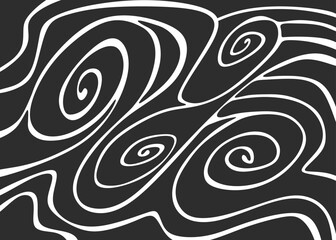 Abstract background with cute wavy and curly line pattern