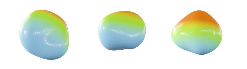 Concept bulb or drop colorful. Abstract 3d render of colorful bubbles, background design