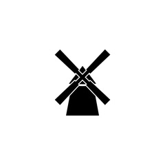 Obraz premium Windmill Silhouette Icon.