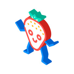 strawberry berry character isometric icon vector. strawberry berry character sign. isolated symbol illustration